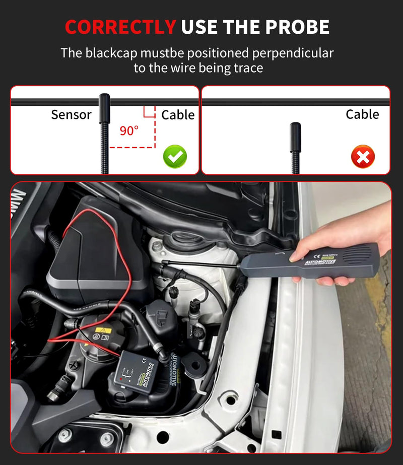EM415Pro Wire Tracer Electrical Automotive Open & Short Finder, VEHLIVE 6-42V DC Circuit Tester Automotive Circuit Breaker Finder Fault Probe Wire Tracker Electrical Cable Tracer for Car, Boat,Trailer