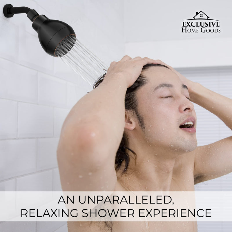 High Pressure Shower Head - Powerful Deluxe Bathroom Showerhead with Strong Spray Stream Universal Fit Works with High and Low Water Flow 1.8 1.8 GPM Oil Rubbed Bronze