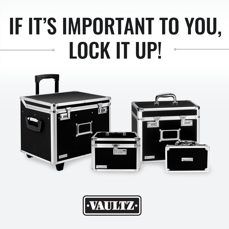 Vaultz Medicine Safe Case w/Combination Lock - Pack of 1 Cases, 8.35 x 5 x 2.5" - Black