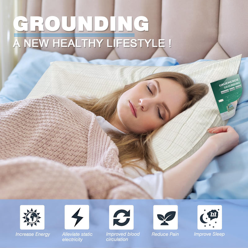 Conductive Grounding Sheet Twin Grounding Half Sheet with 15ft Grounding Cord 39x80in 39x80 Inch (Pack of 1)