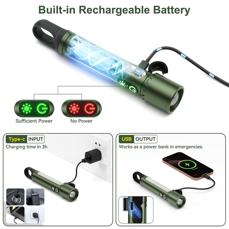 High Lumens Flashlight Rechargeable-Magnetic,Hanging,Zoom Beam,Side Light Multi-Function LED Flashlights Super Bright Powerful Waterproof Flash light for Camping,Emergency,Hiking,Dog Walking,Home Modern