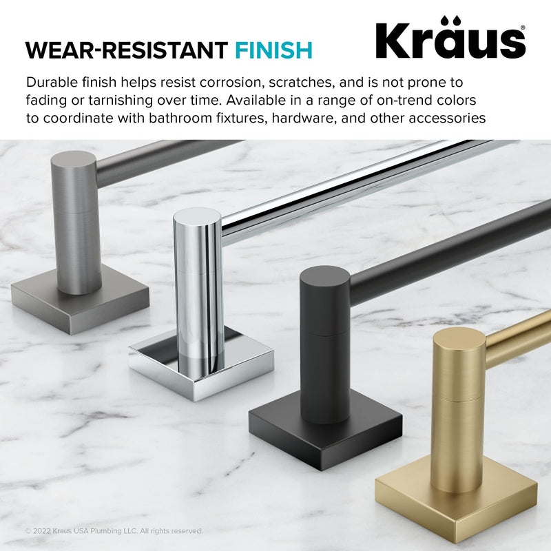 KRAUS Ventus Bathroom Shelf Towel Rack with Towel Bar, Brushed Gold Finish, KEA-17742BG