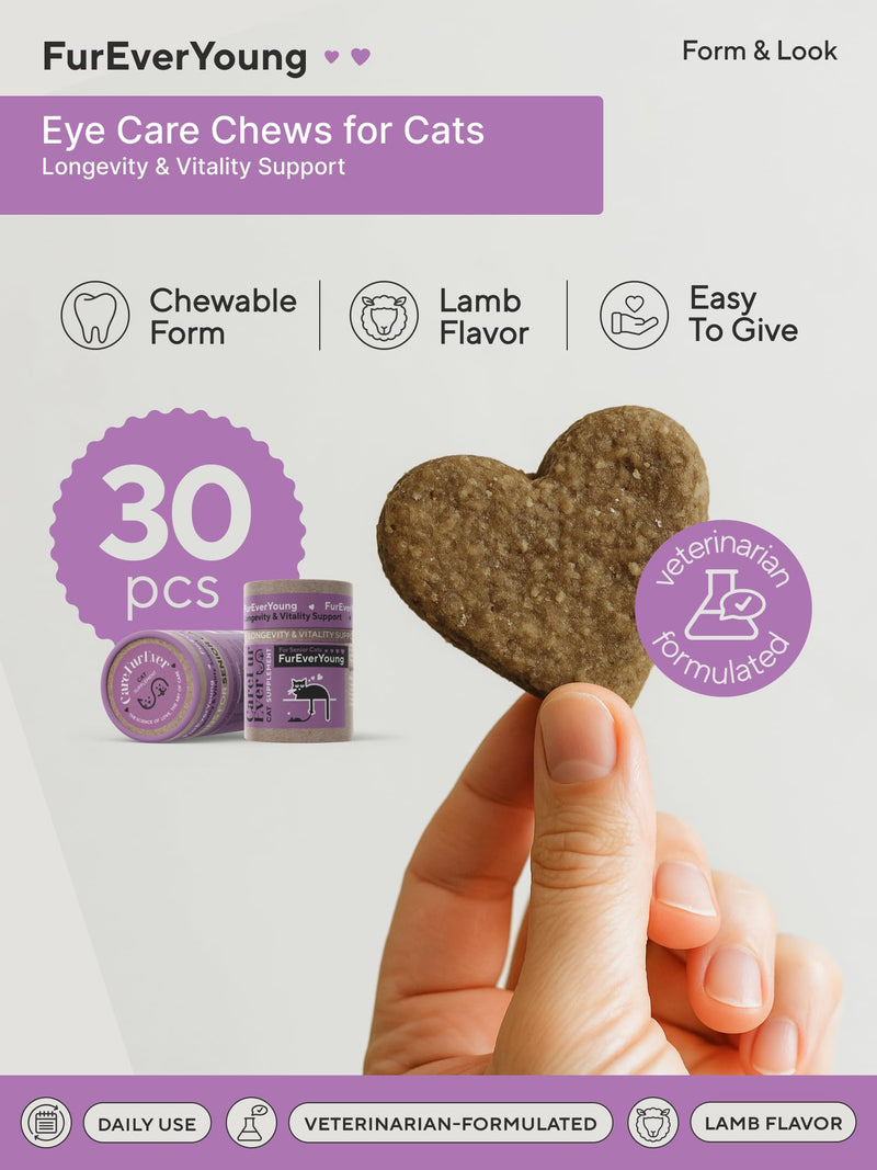 Supplement Treats for Senior Cats ~ Vision & Brain Longevity | Premium Feline Supplement | Functional Mushroom Complex + Taurine | Vet-Formulated with DHA, Arachidonic Acid & L-Arginine
