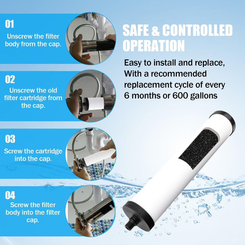 FRC06 Filter Cartridge, Ceramic Water Filter for Franke FRCNSTR Models FRCNSTR100、FRCNSTR-DUO-1、FRCNSTR-DUO-2 Filter Kitchen Sink - 2 PCS