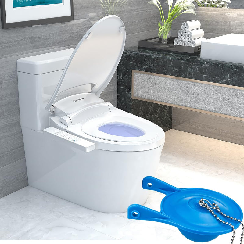 Gerber Toilet Flapper Replacement, 2 Pack 3 inch for Gerber 99-788 with 2 Toilet Handle Chains Lecyco Rubber Water Saving, Easy to Install Blue x 2
