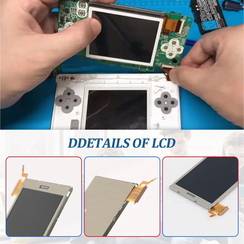 for Nintendo 3DS Bottom LCD Display and Touch Screen Replacement for Nintendo 3DS Screen Digitizer Glass Repair Assembly Accessories Part with Repair Tools