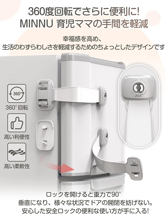 MINNU Baby Guard, Child Lock, Drawer Lock, Set of 5 Children, Safe, Removable Multipurpose Stopper, Baby Door Lock, Earthquake Prevention, Suitable for Drawers, Refrigerators, Cupboards, Doors, - NewNest Australia