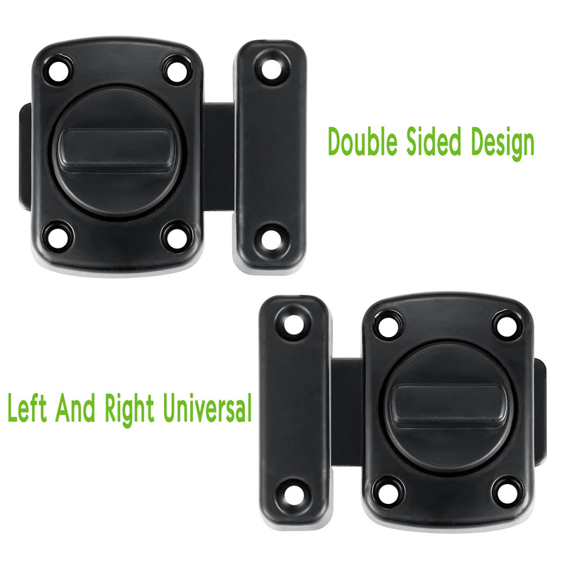 2 Packs Rotate Bolt Latch Gate Latches Safety Door Lock,Pet Door Lock, Cabinet Furniture,Windows,Bathroom，Antique Lock Gate Latches Wine Cabinet Closet Door Latches (Black_2 Pack) Black_2 Pack