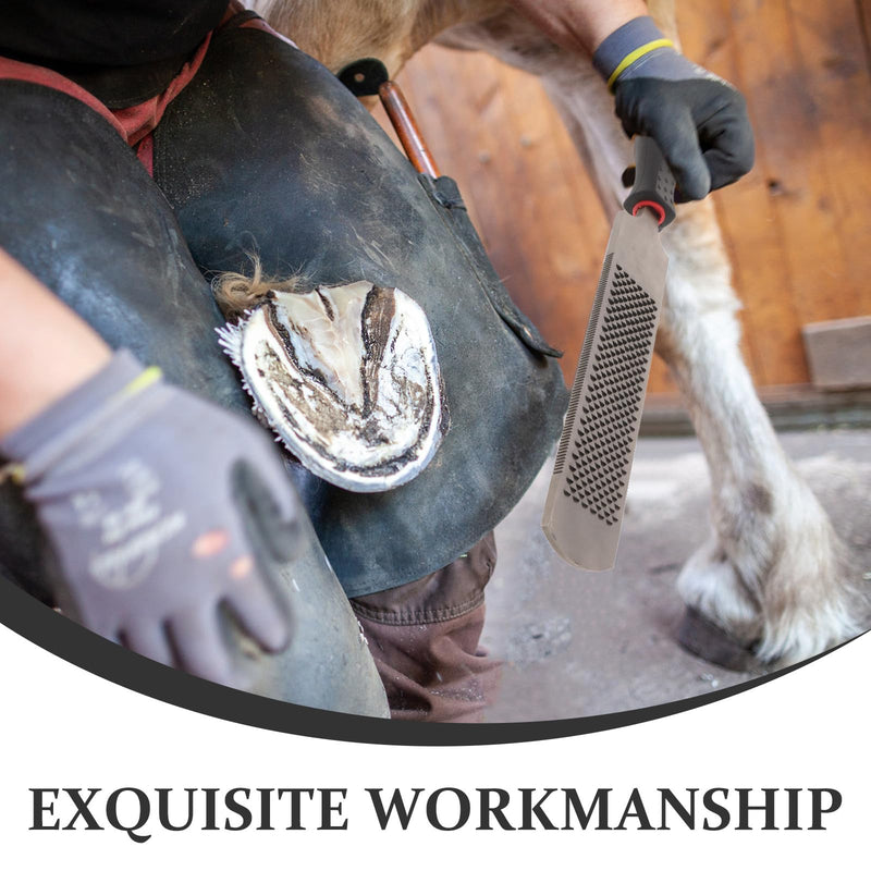 13 Inch Hoof Rasp File Double Sided Coarse Fine Farrier Tool for Horse Goat Cow Donkey Hoof Trimming with Non Slip Handle for Livestock Maintenance