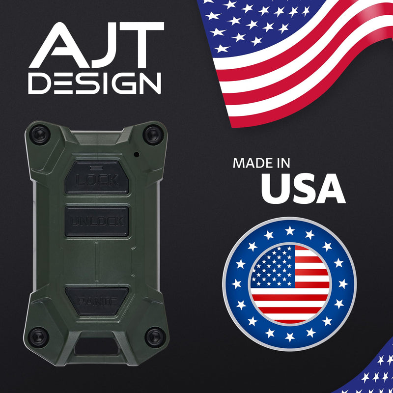 AJT DESIGN V2 Key Fob Case Replacement for Tacoma (2016–2023), Tundra (2020–2021), and 4Runner (2020–2021) with Push Button Start Only – Rugged PC-ABS Key Fob Shell – Made in The USA | Army Green