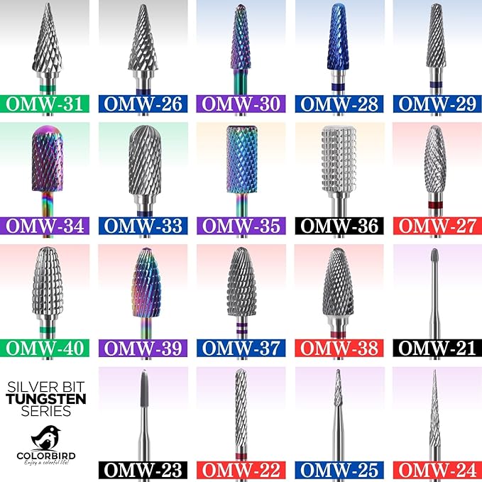 COLORBIRD OMW-22 Nail Bit, Tungsten Steel, Nail Machine Bit, Softy - NewNest Australia