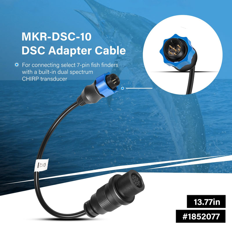 Upgrade MKR-DSC-10 1852077 DSC Adapter Cable for Lowrance 7-pin Fish Finders, for Minn Kota Motor Built-in Dual Spectrum Chirp Transducer Compatible with 2D Sonar