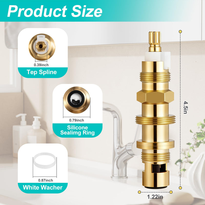 2 Pack 910-030 Shower Cartridge Replacement, Compatible with Price Pfister Shower Valve, Ceramic Disc Valve Cartridge for Bathroom Shower Faucet, Brass Construction 2