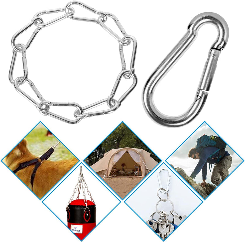 Spring Snap Hooks M5 M6 M8 M10 Carabiner Heavy Duty Carabiner Clips Galvanized Steel Quick Links Caribiniers Hammocks Hooks for Camping Hiking Outdoor Swing Pet Leash Gym M5 - 80pcs - NewNest Australia