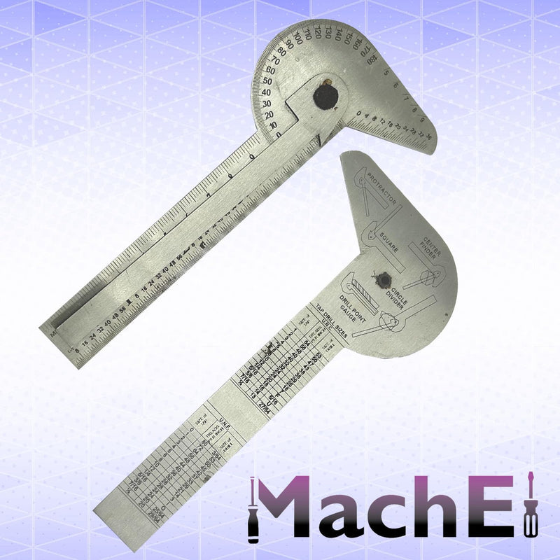 MachEl Multi-Purpose Protractor Square Rule Centre Finder Divider Drill Point Gauge - Your Ultimate Tool for Accurate Measurements and Marking
