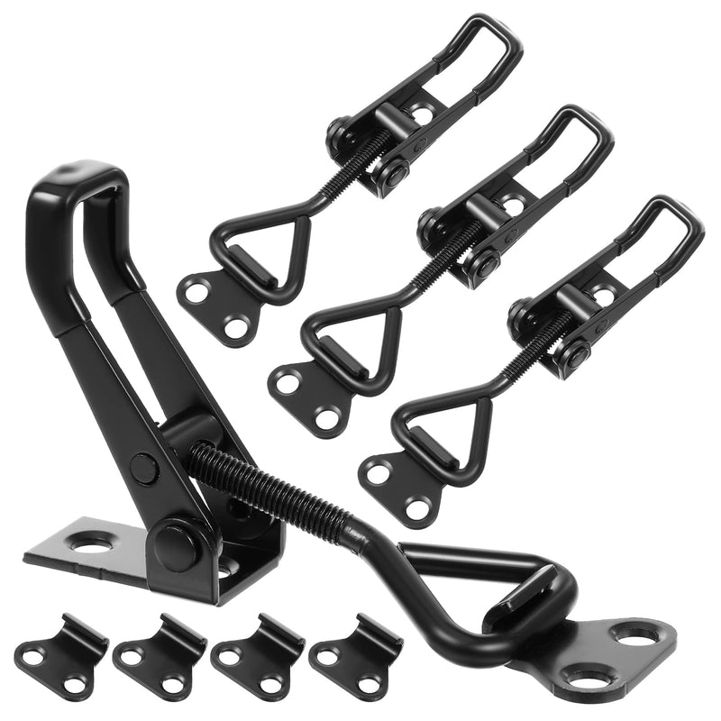 4 Pack Toggle Clamps Latch 100kg 220lbs Holding Capacity Toggle Latch Adjustable 4001 Pull Latch Clamps Stainless Steel Latches for Cabinet Door Tool Boxes Case Trunk Jig