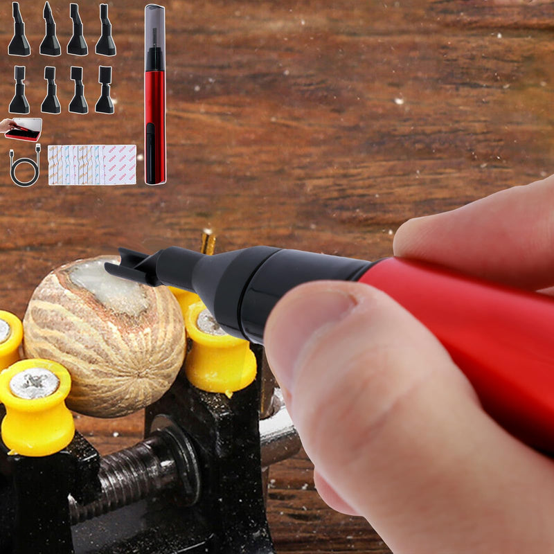 Mini Reciprocating Sander Set Portable Electric Sanding Pen USB Rechargeable Mini Sander with Overload Protection 3 Gears Adjustable Sanding Pen Polishing Machine for Grinding Polishing Surfa Gules