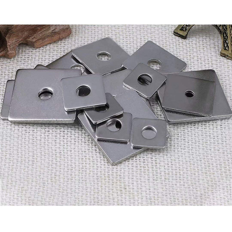 Square Plate Washer, Stainless Steel Heavy Duty Square Washers M6×20×1.5,20 pcs