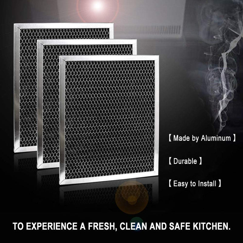 Cenipar 97007696 Charcoal Odour Filter for Range vent hood (8 3/4" X 10 1/2" X 3/8")-3 Pack