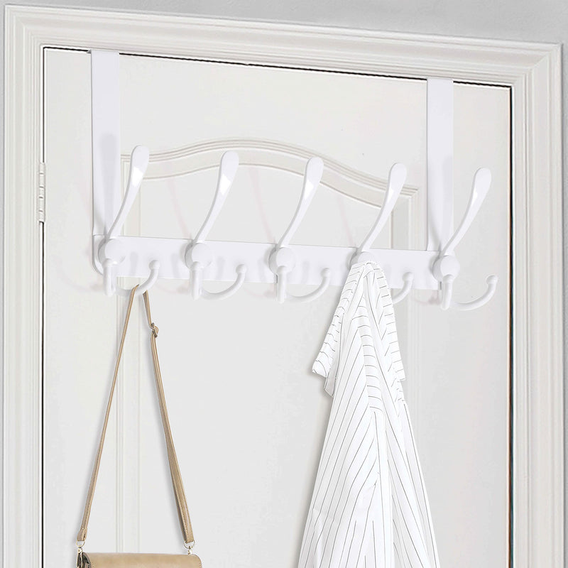 WEBI Over The Door Hooks,Door Hanger,Triple Door Hooks for Hanging White Over The Door Towel Rack,Door Coat Hanger,Over Door Coat Rack for Clothes,Towels,Back of Bathroom 1