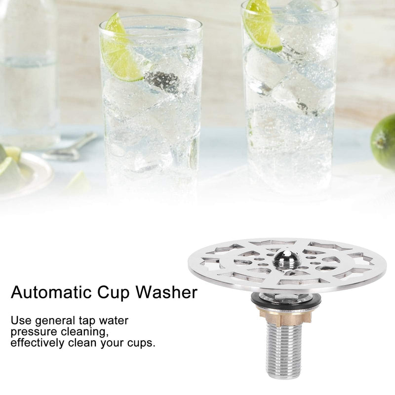 Stainless Steel Automatic Bottle Washer & Faucet Cup Cleaner - 360 Rotating G1/2 Sink Attachment for Home & Cafe