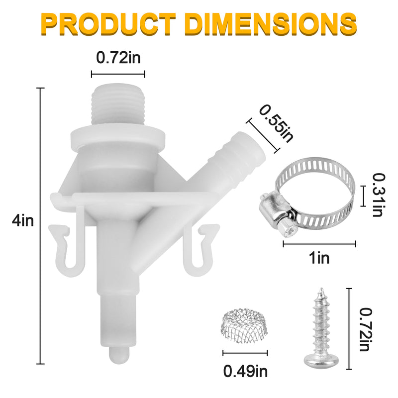 RV Toilet Water Valve Replacement Kit Compatible with Sealand Dometic 300, 301, 310, 311, 320, 321,(385311641#),for Pedal-Flush Toilets