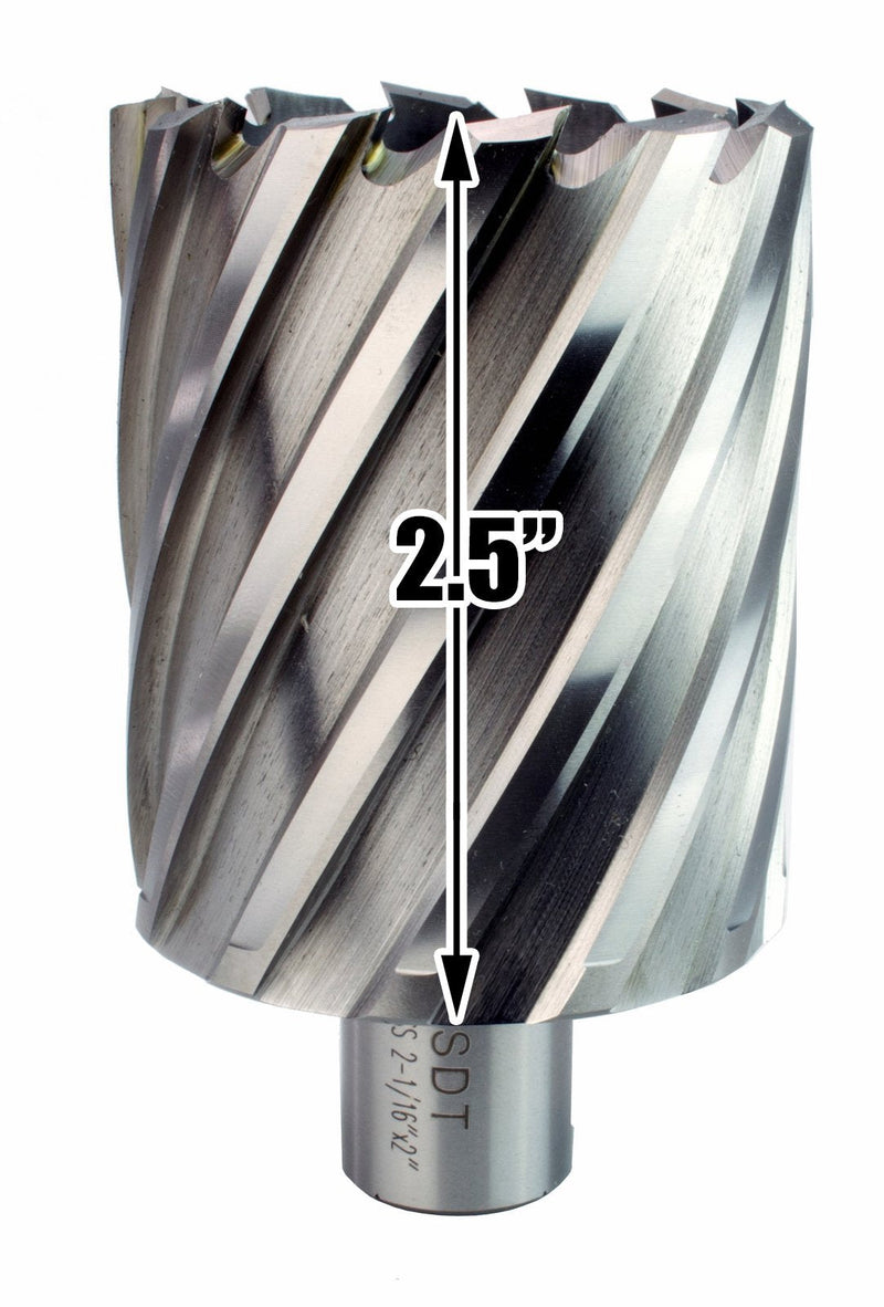 Steel Dragon Tools 2-1/16" x 2" High Speed Steel Annular Cutter with 3/4" Weldon Shank