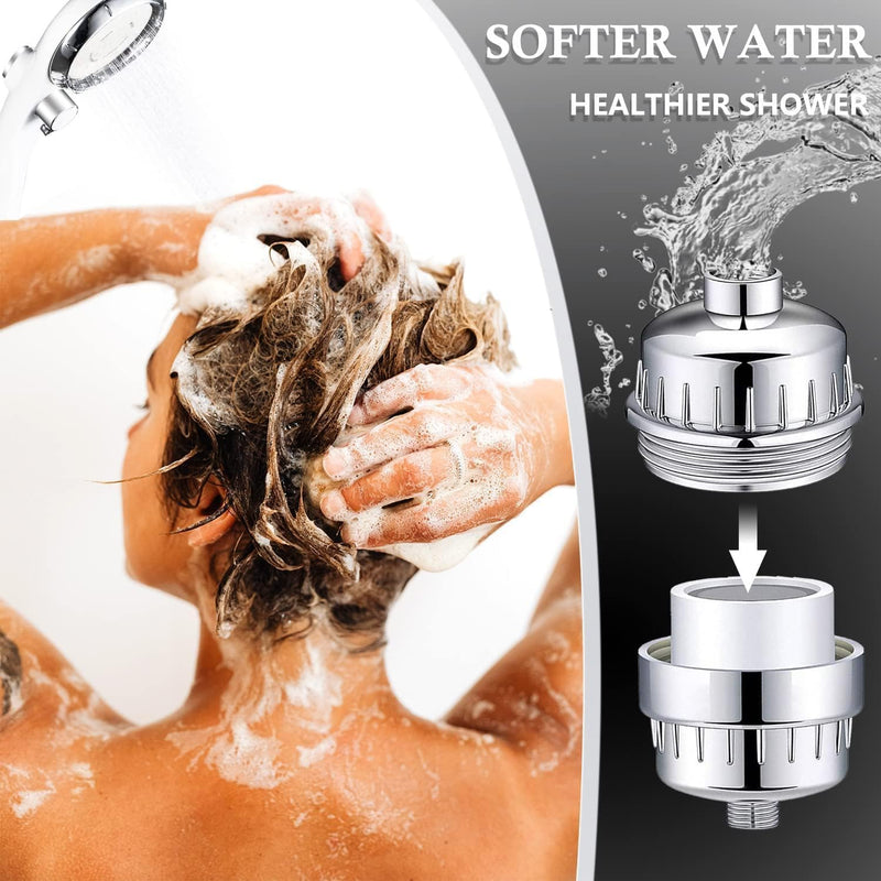 Water Filter Compatible with ‎Organic Jaguar Wall-mounted Shower head | Hard Water Remove Chlorine and Harmful Substances.and Dramatically Improves The Condition of Your Skin, Hair.2Pack.