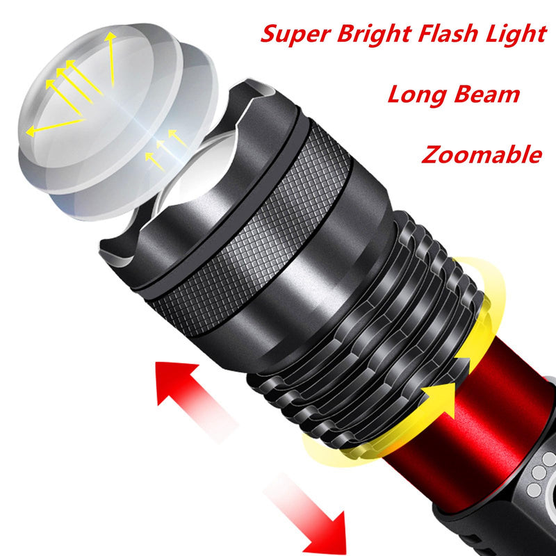 Flashlights Rechargeable,Super Bright High Lumens Flash Light,5 Modes Zoomable Tactical Flash Light,Waterproof Handheld Powerful Flashlights for Emergencies Camping Home Camping Essentials Gift-2Pack