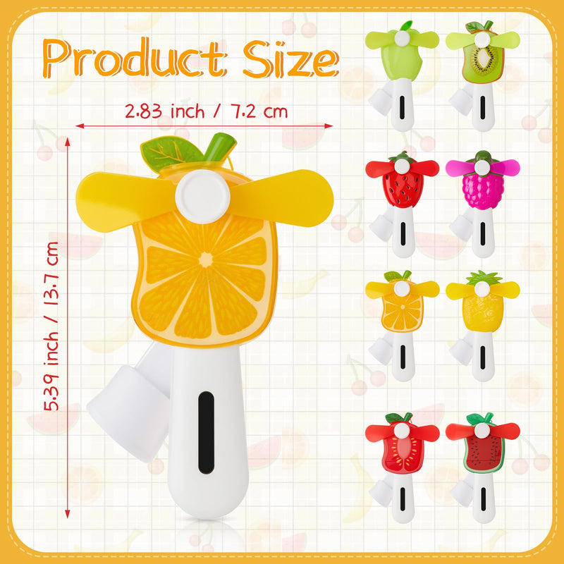 Rossesay 24 Pcs Mini Plastic Handheld Portable Fan Hand Press Small Cute Party Favors Hand Press Manual Cooling Fan for Summer Outdoor Cooling Gifts (Fruit)