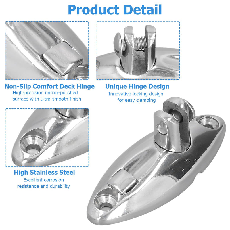 Bimini Tops for Boats Swivel Hinge, Quick Release Boat Bimini Top Swivel Deck Hinge, 360-Degree Rotation, 316 Stainless Steel Bimini Top Hardware Replacement Parts Tracker Boat Accessories(4 PCS)