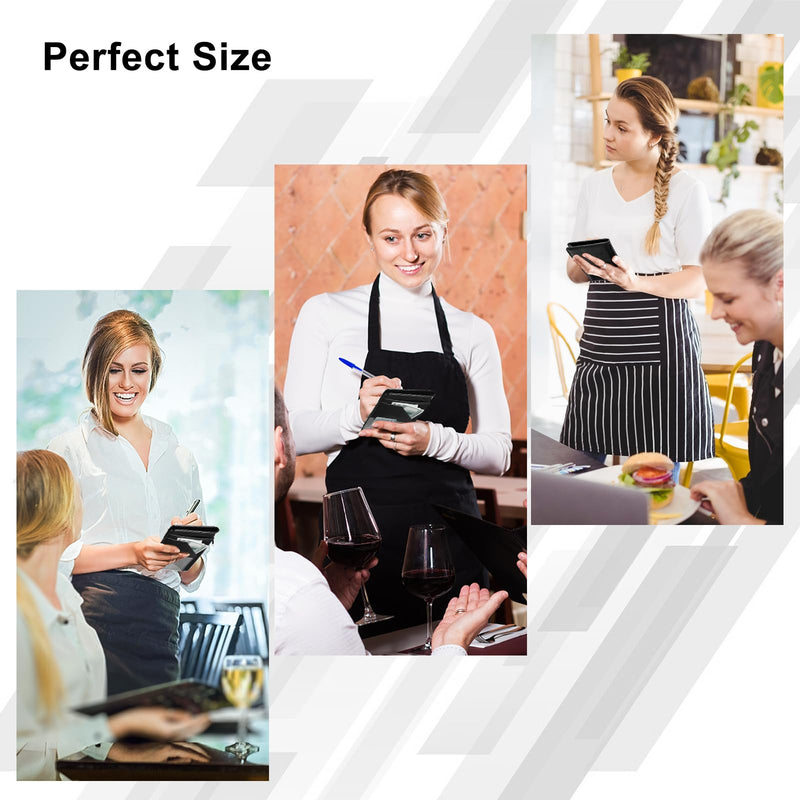 EcoVision Server Books for Waitress,Leather Waiter Book with Zipper Pocket, Server Booklet Restaurant Waitstaff Organizer, Serving Book Guest Check Book Holder Money Pocket Fits Server Apron (Black) Black - NewNest Australia