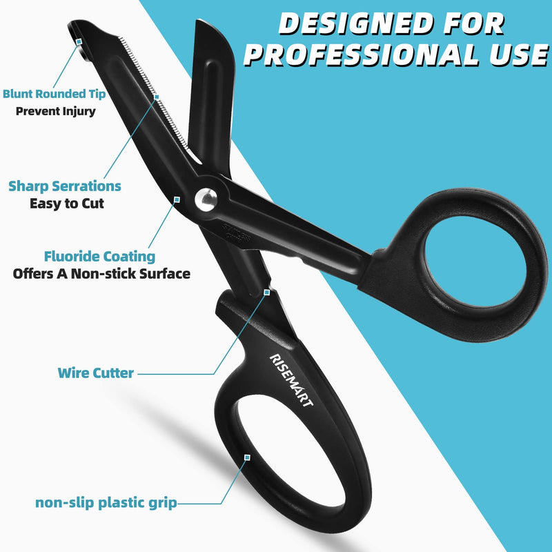 RISEMART Bandage Scissors and Pen Light for Nurse - Trauma Shears Medical Scissors 7.5" Surgical Scissors,Medical LED Penlights with Pupil Gauge for Nurse, Doctors, Nursing Students, EMT
