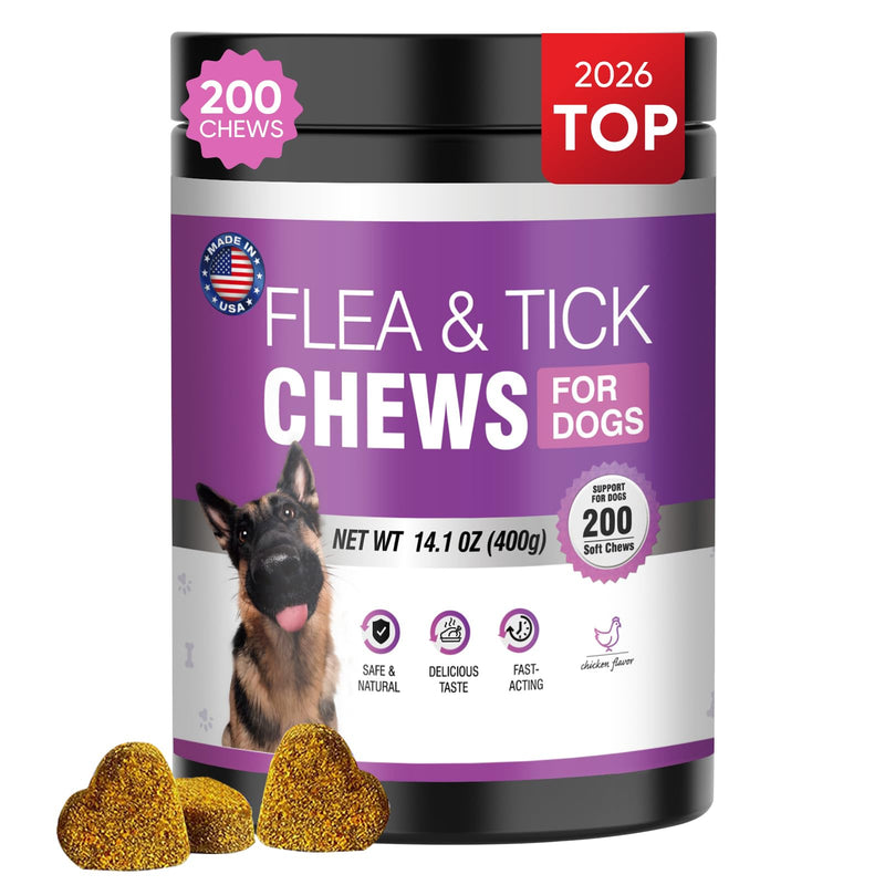 Fleas Ticks Treatment Dog Oral Chewables Support Supplement Breeds and Ages