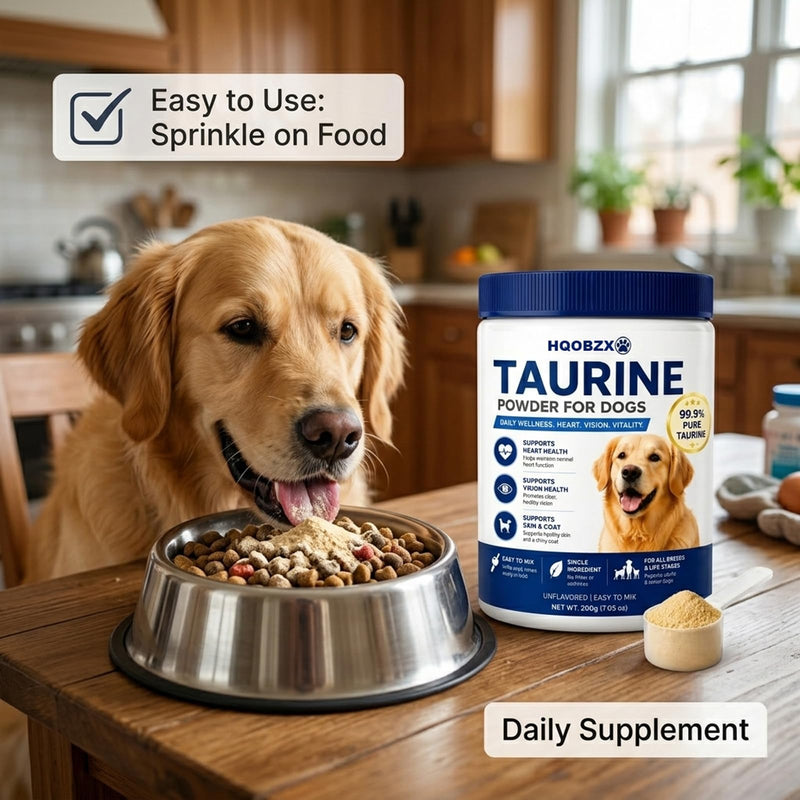 Taurine Powder for Dogs – Supports Heart, Vision, Energy, Skin & Coat Health, Easy to Mix in Food, 200g