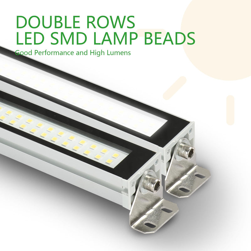 Industrial Machine LED Tube Light 12W 1440LM, 17.2In 6500K DC 24V CNC Machine Work Light IP67 Waterproof LED Explosion Proof Lighting No Plug 24.0 Volts (DC) 12.0 Watts