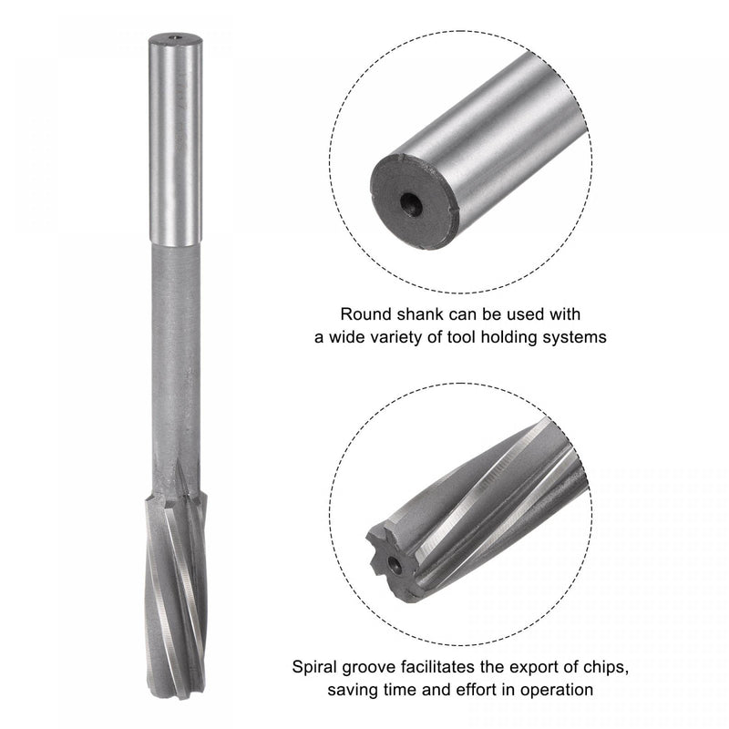 uxcell Chucking Reamers, 17mm H7 4241 High Speed Steel Spiral Flutes Lathe Machine Reamer Milling Cutter