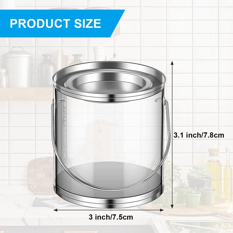 24 PCS Clear Paint Cans Mini Empty Bucket with Metal Lids