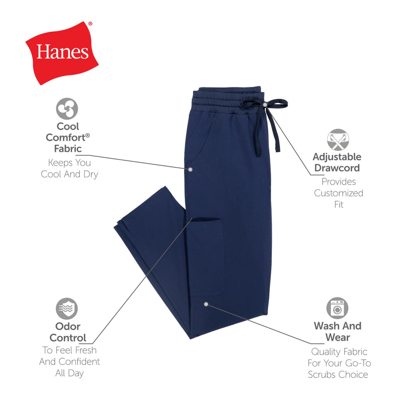 Hanes Women's Comfort Fit Scrub Pants, Moisture-Wicking Healthcare Scrubs for Women, 3 Pockets Medium New Ebony - NewNest Australia