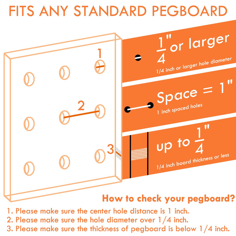 G.CORE 10 Pack Pegboard Hooks, Peg Board Tool Utility Hooks & Hangers Fit 1/4" Pegboards, Heavy Duty Metal Peg Board Shelving Hooks, Wall Organizers and Storage for Craft Room Garage Workbench Office
