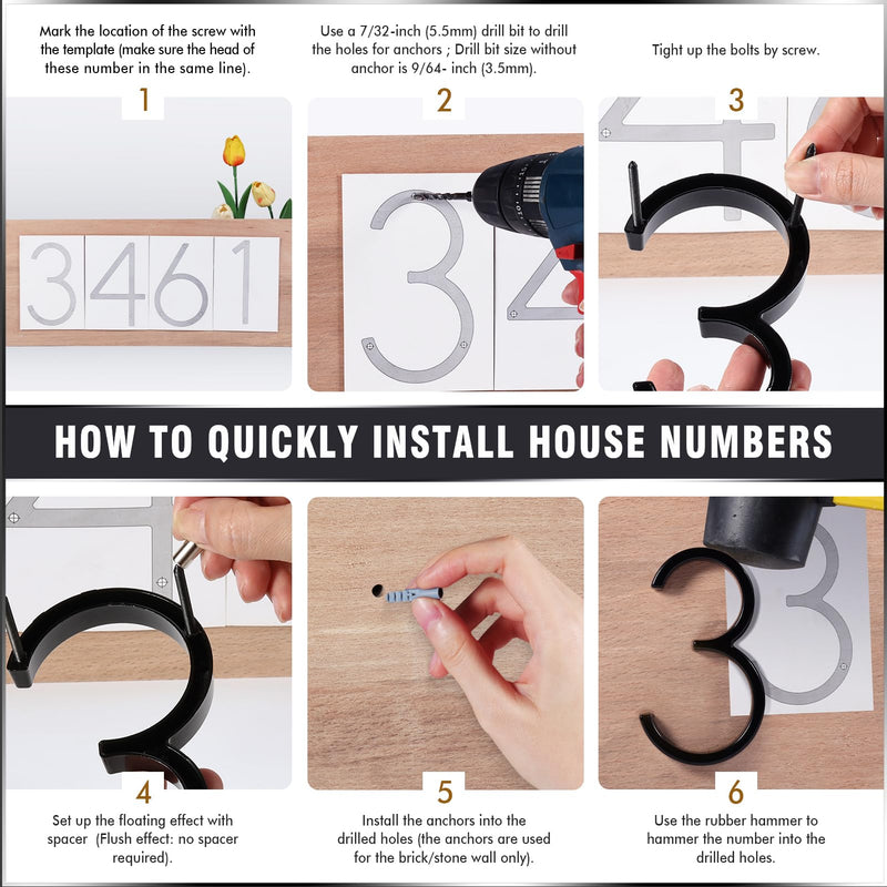 5 Inch Floating House Number 0, VONDERSO Black Metal Modern Outdoor Address Sign for Yard Street and Mailbox, Zinc Alloy Solid Address Numbers and Letters with Exquisite Drawing Process Black 0 5 inch black - NewNest Australia