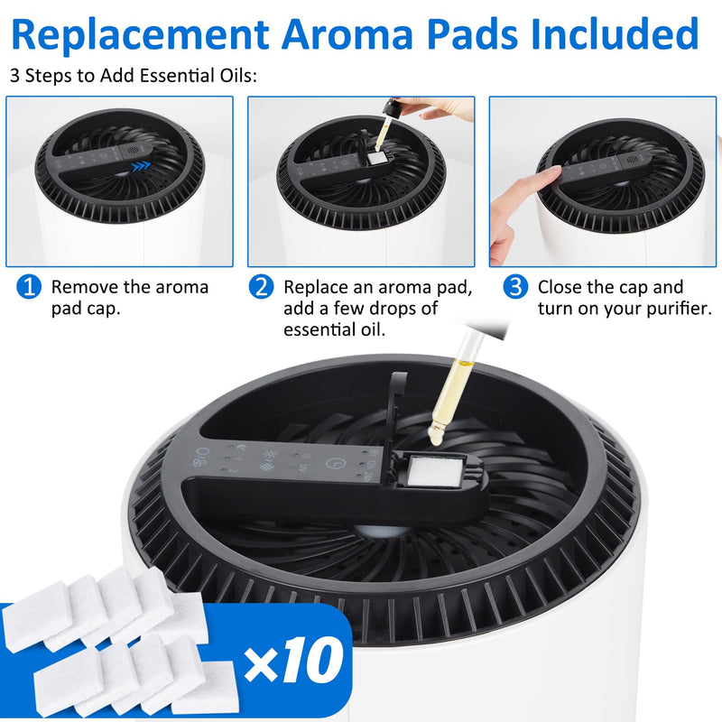 2 Pack MK01 MK06 True HEPA Replacement Filter Compatible with AROEVE MK01 MK06 and Kloudi DH-JH01 Air Purifier, Pet Dander Version 2 Pack