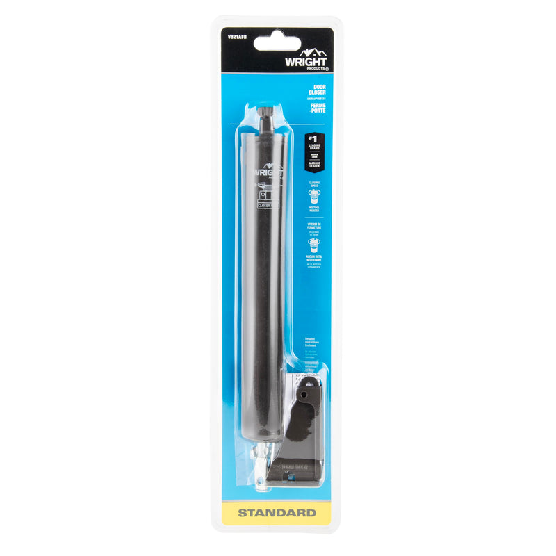 Wright Products Pneumatic Storm Door Closer – Adjustable, Smooth-Closing with Hold-Open Washer (Modern, Bronze) Modern