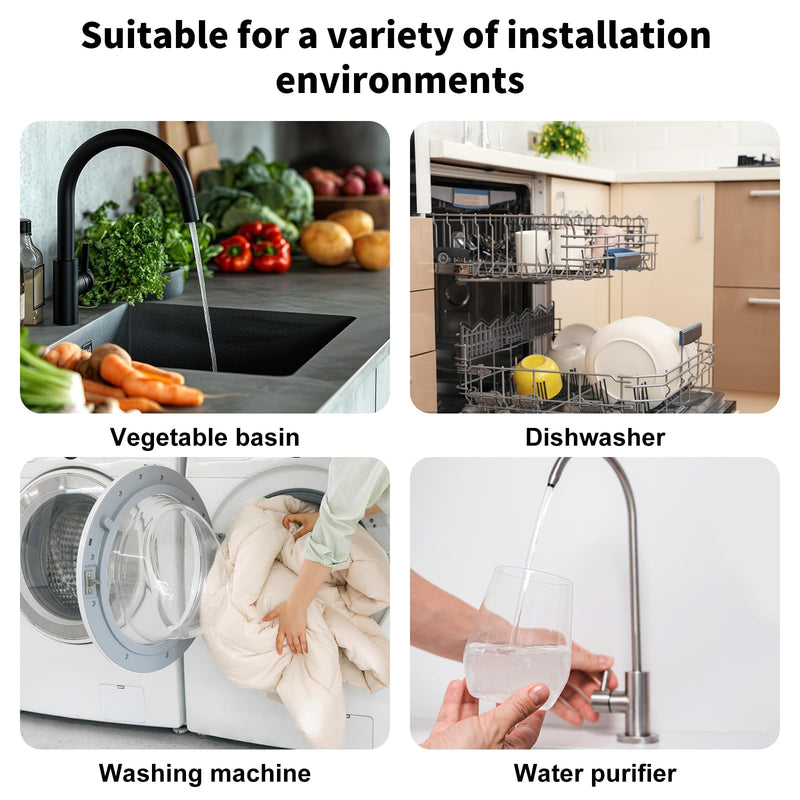 Compatibility with RO WATER OEM ET116-001 D-25QC DLA-D Dishwasher Drain Hose Adapter Kit - 1/4-inch Quick Connect to 7/8-inch Fitting, Heavy-Duty Drain Filter for Garbage Disposal
