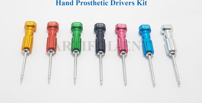 7 Pcs Universal Implant Hand Prosthetic Screw Drivers Kit Technician Tools Dental Micro Screwdriver Set Rainbow Colorful Prosthetic Kit OS1034