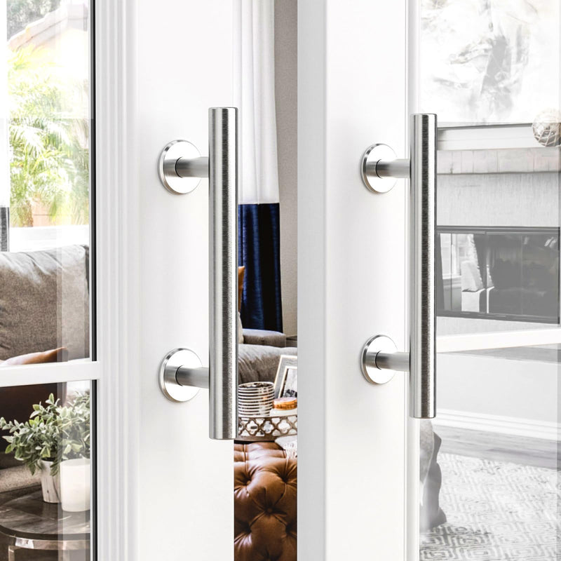 CCJH 9.5" Stainless Steel Sliding Barn Door Handles Pull Flush Hardware Set,Double Side for Gates Garages Sheds Furniture Stainless Steel-24cm/9.5''