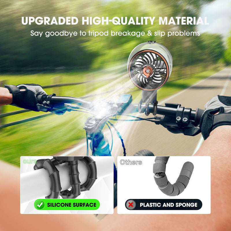 Ausic Stroller Fan with Mist, 100ml Misting Portable Fan for Stroller, Safe Baby Fans with Detachable Tripod, Baby Essentials, Clip on Fans for Crib, Treadmill, Car Seat, Outdoor, Beach, Golf Cart Misting Black
