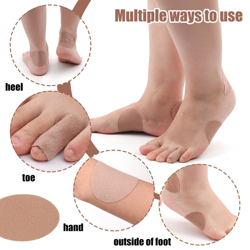 40pcs Moleskin Patches, Premium Flannel and Pressure Sensitive Adhesive Mole Skin Pads for Feet Health Prevention Bandages Supplies Lower Friction Suitable for High Heels Shoes Flat Shoes Sneakers