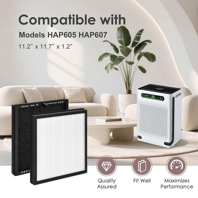 HAP605 Replacement Filter Compatible with FreAire & XenonLab Air Purifier 4-Pack