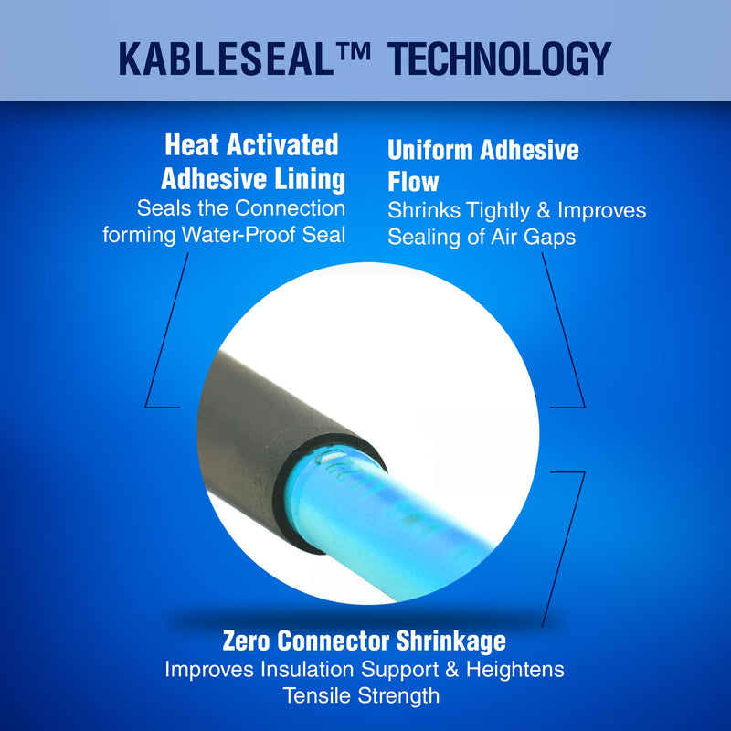 New Age America® 250pcs Heat Shrink Spade Connectors Kit KableSeal™ | AWG 22-10 | Electrical Wire Connectors | Quick Disconnect Connectors | Male Female Wire Connectors | Copper Crimp Connectors | UL 250 PCS | AWG 22-10 | Male & Female